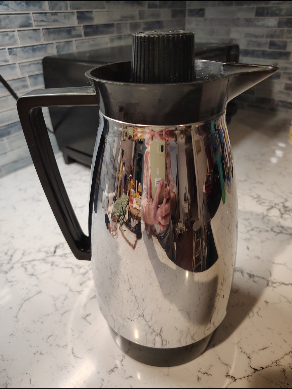 Stainless Steel Thermal Carafe - Black Handle & Lid